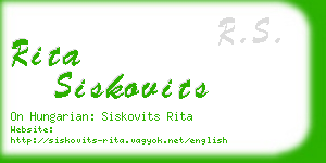 rita siskovits business card